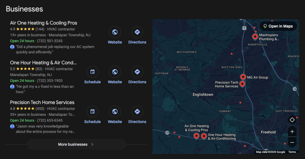 map pack example for schema optimization