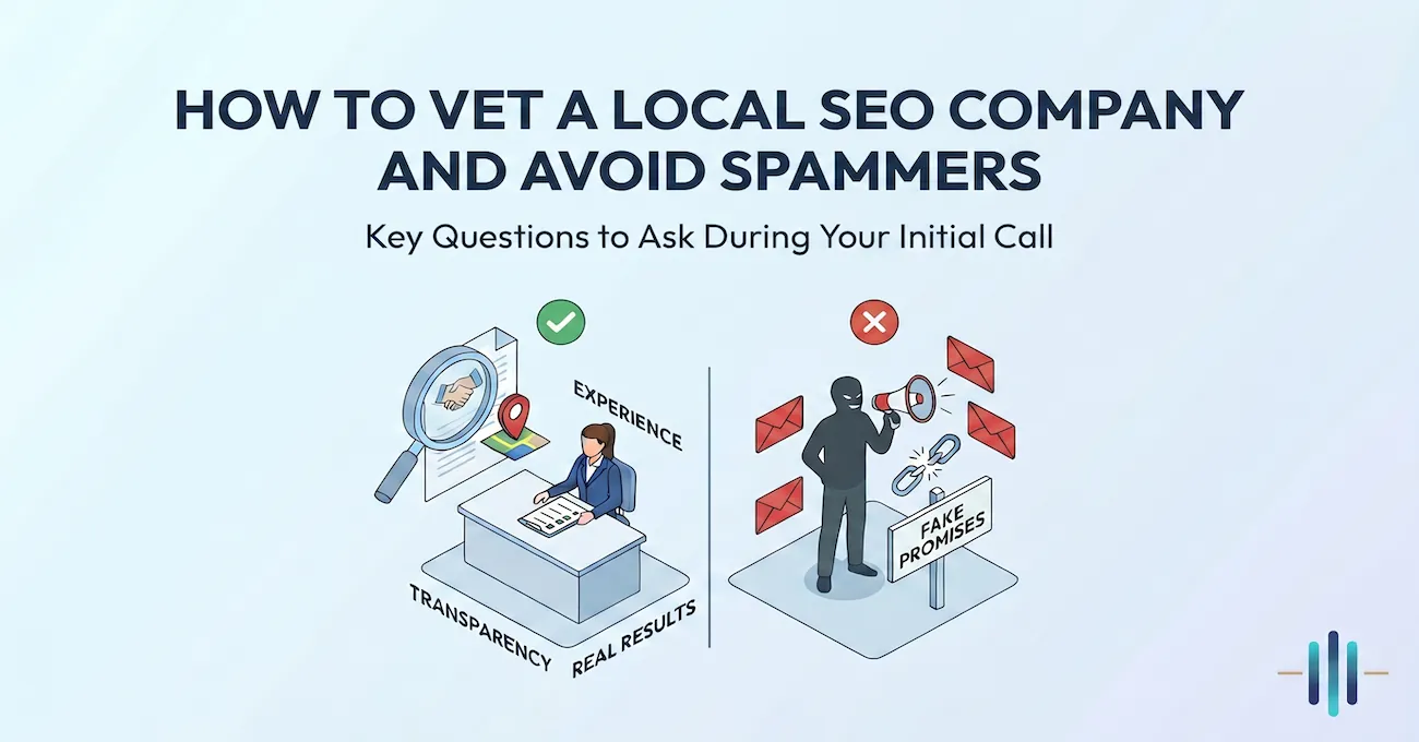 how to vet a local seo company and avoid spammer. What questions to ask a local seo about experience, transparency and real results